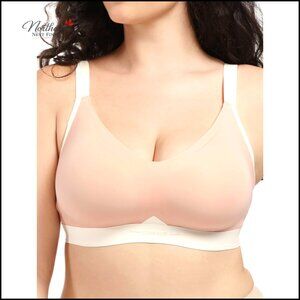 Seamless Wireless Bra Lightly Lined Deep V T-Shirt Bralette Underarm Smoothing